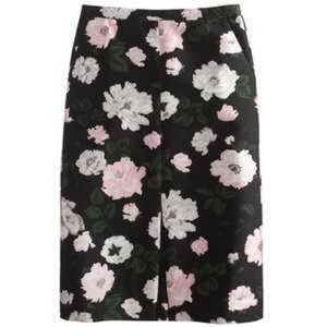 NWOT$298 J. Crew Collection midnight floral silk/wool skirt size 4, Small